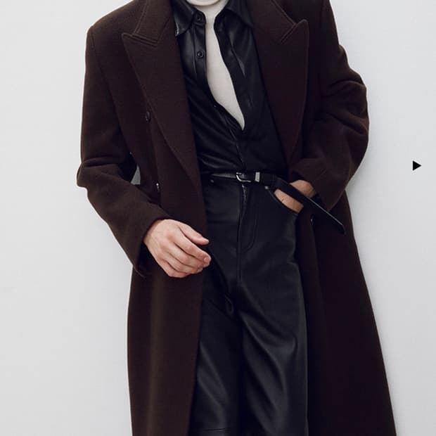 토니웩 울 앤 캐시미어 더블 코트 다크 브라운