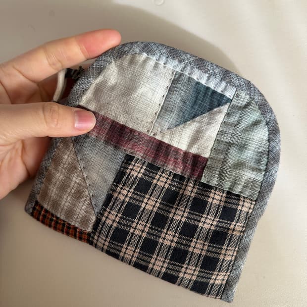 나염 원단 큼직 파우치 / 핸드메이드