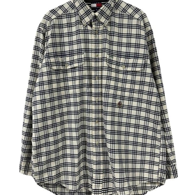 [M] TOMMY HILFIGER 타미 오리지널로고 빈티지 코튼체크셔츠