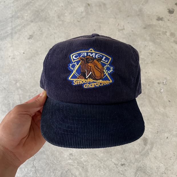 90s Camel Faded Corduroy Trucker Cap