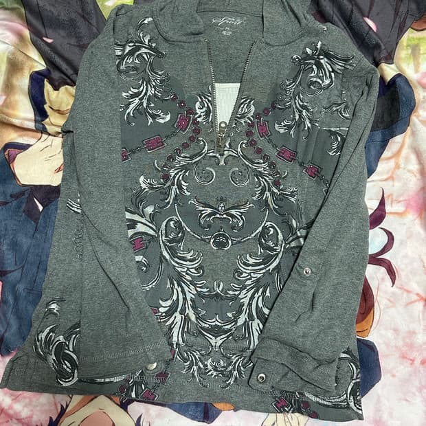 일본 빈티지 레이어드 7부 티