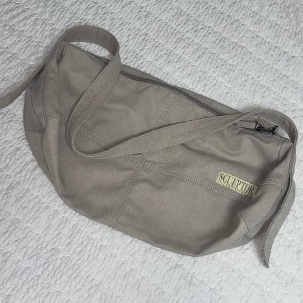 스컬프터 Vintage Canvas Duffel Bag Pale Gray