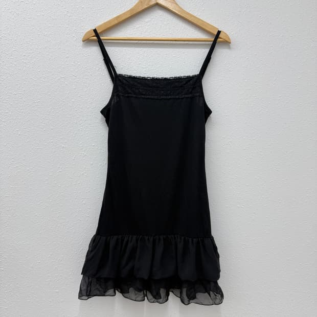 빈티지 iMAGE 블랙 레이스 레이어드 원피스