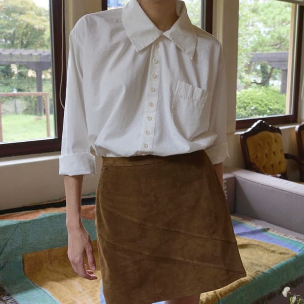 아유서울 버튼 포인트 셔츠