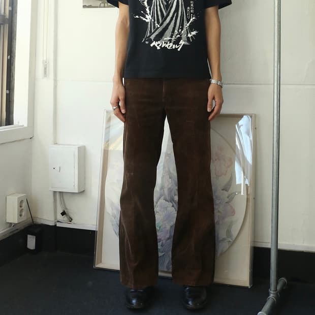 빅존 브라운 코듀로이 부츠컷 팬츠