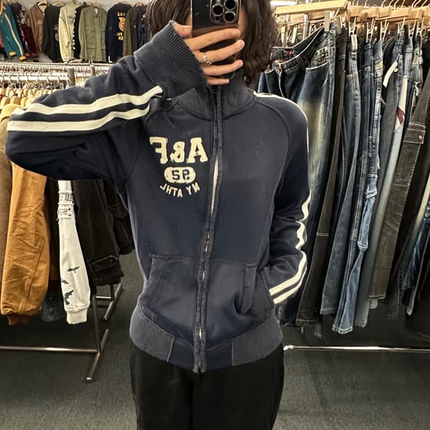 M)아베크롬비 빈티지 데미지 코튼 져지 집업자켓