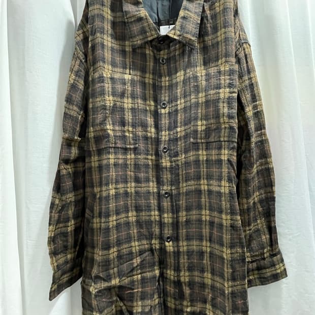 페이스커넥션/ 글리터링 브라운 체크 셔츠/ M