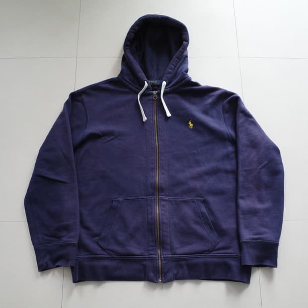 90s 폴로 랄프로렌 정품 네이비 써멀 후드 집업 XL