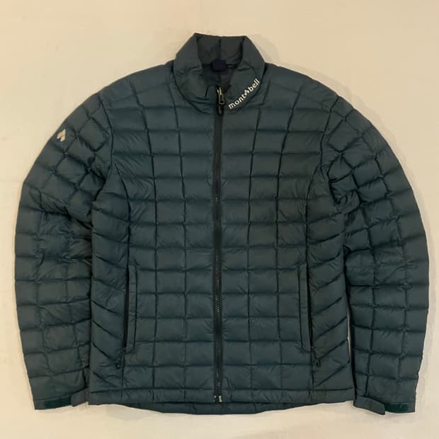 몽벨 제나 구스다운 바둑판 경량패딩 그린