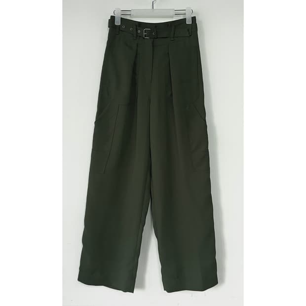 시스템 SYSTEM 벨티드 핀턱 팬츠