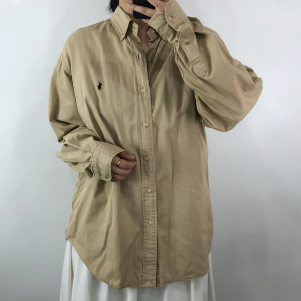[L] 랄프로렌 베이지 셔츠