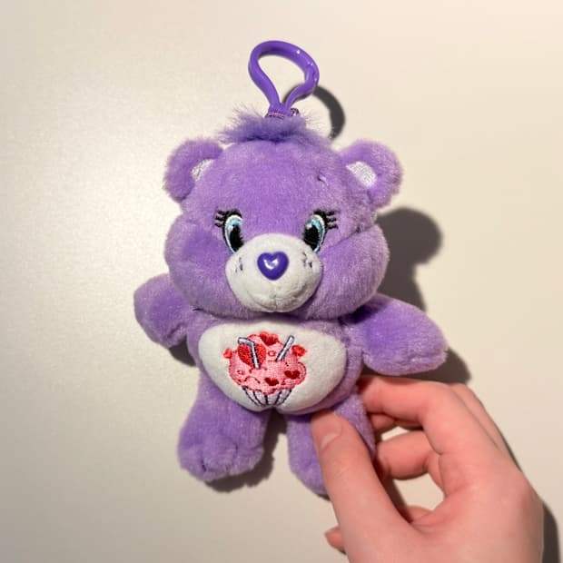 케어베어 보라색 파르페 인형 키링