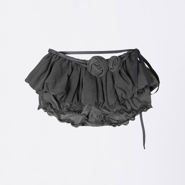 워시드 로즈 블루머 스커트팬츠 차콜