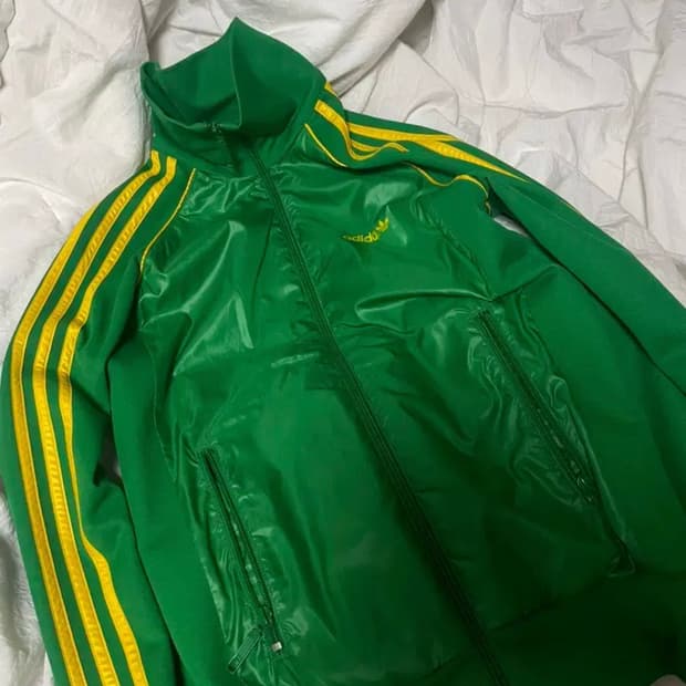 빈티지 초록색 아디다스 져지
