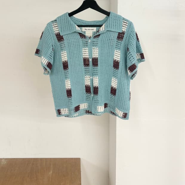 레이 빔즈 크로셰 니트 셔츠