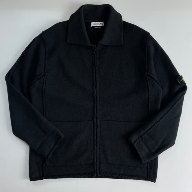 Stone Island  스톤아일랜드 90,s 와펜 헤비울 니트집업