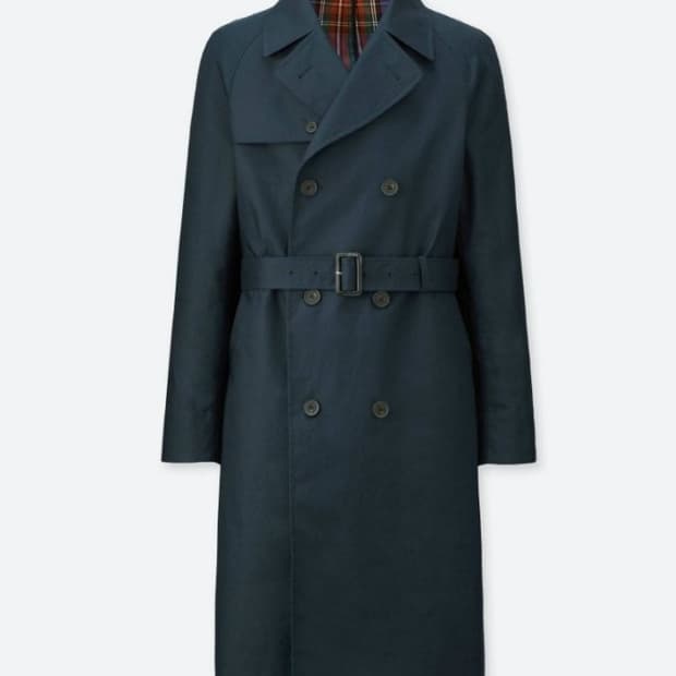 유니클로  x  JW 앤더슨 리버시블 체크 트렌치 코트