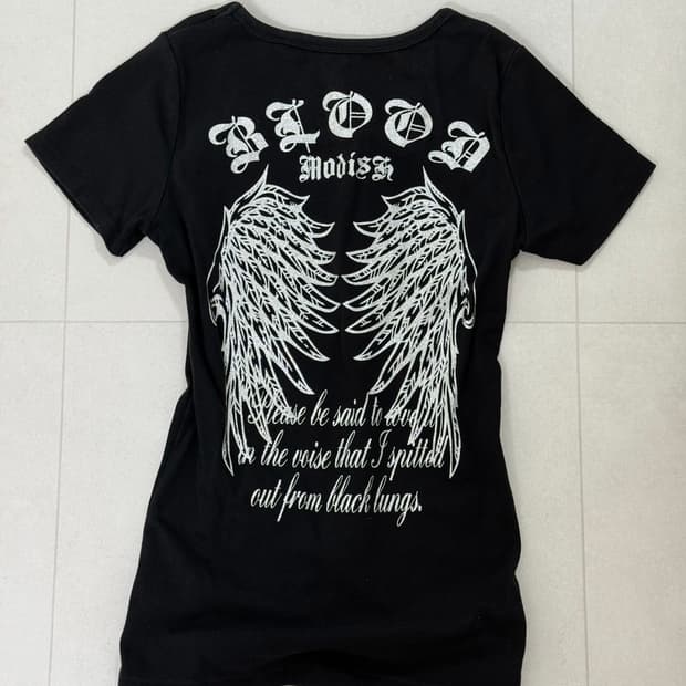 Punk wings detail printing slim top 