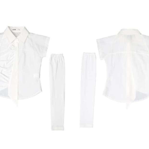 오호스 캡슬리브 워머 셔츠 화이트 OJOS CAP SLEEVE