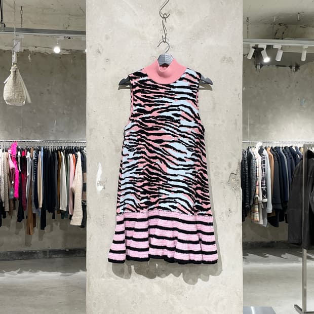 겐조 x h&m 지브라 니트 셔링 원피스