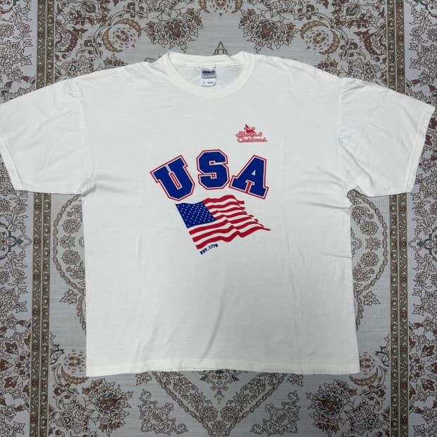 Gildan 헤비코튼 성조기 반팔티 XL