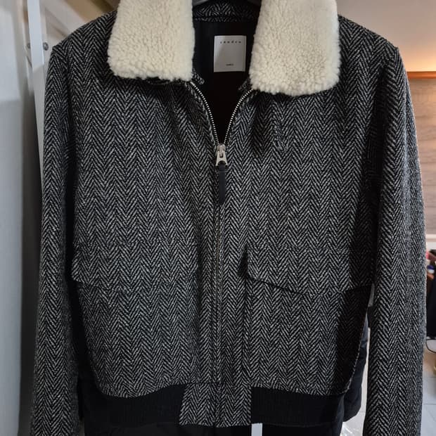 산드로옴므 시어링 양털자켓 헤링본 L