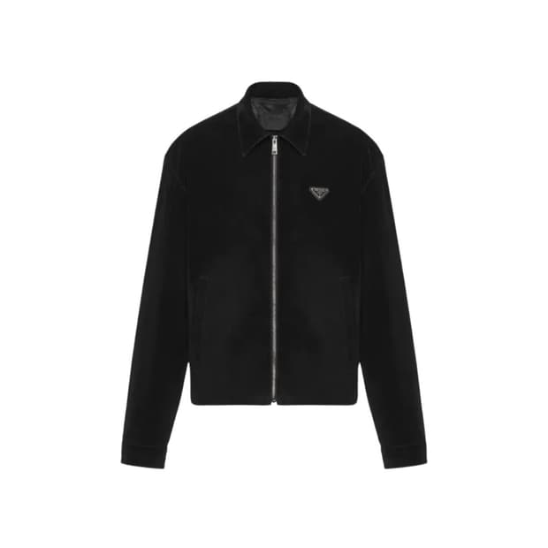 [L] 프라다 벨벳 블루종 자켓 블랙 정품 PRADA