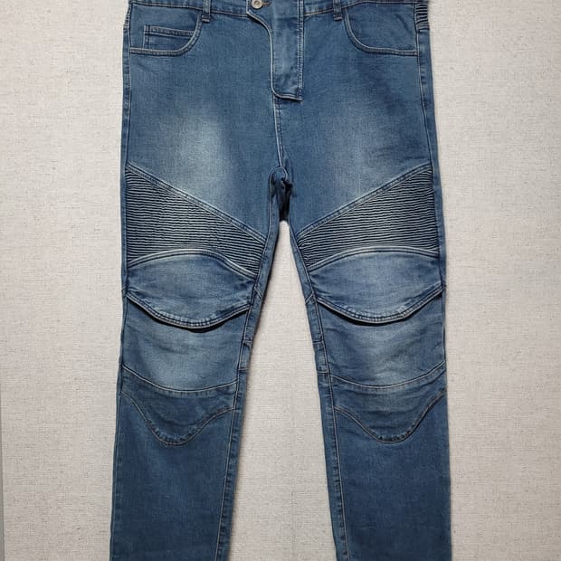 코미네 바이커 진 라이딩 청바지 빅사이즈