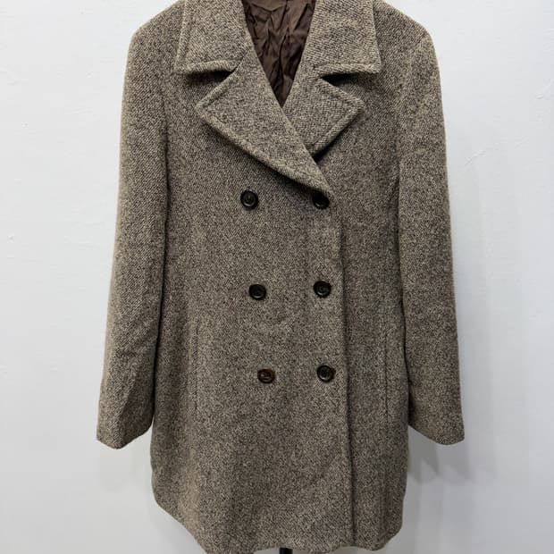 정품) PRISMA 프리스마 헤링본 더블 버튼 코트 38(55-66)