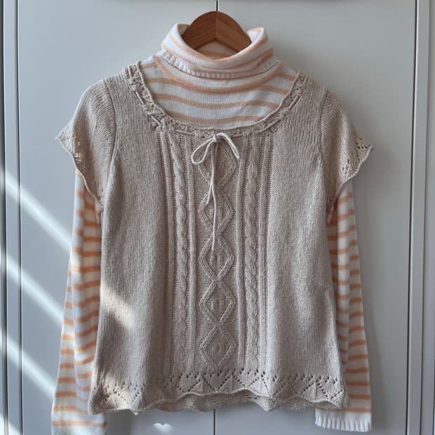 Medium 스트라이프 레이어드 목폴라 니트