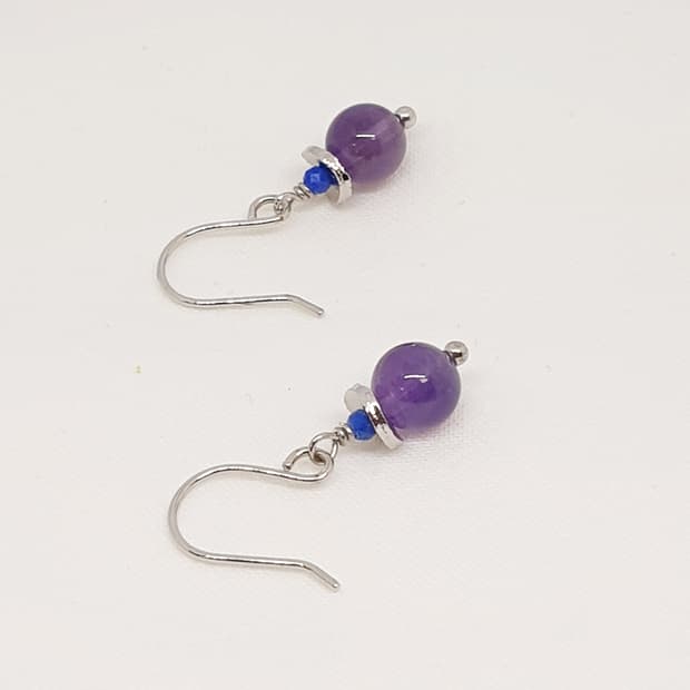 Amethyst&Lapis Earring