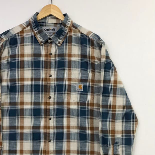 XL 칼하트 체크 워크 셔츠