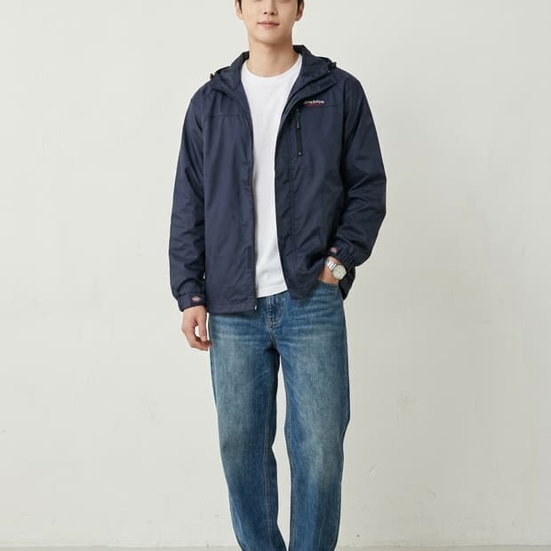 디키즈(Dickies) 네이비 나일론 바람막이 자켓