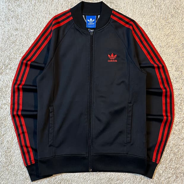 대장급) 아디다스 ADIDAS 슈퍼스타 검빨 트랙탑 져지