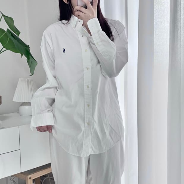 [정품] 폴로 화이트 / 네이비포니 셔츠 [ 38-80 ]