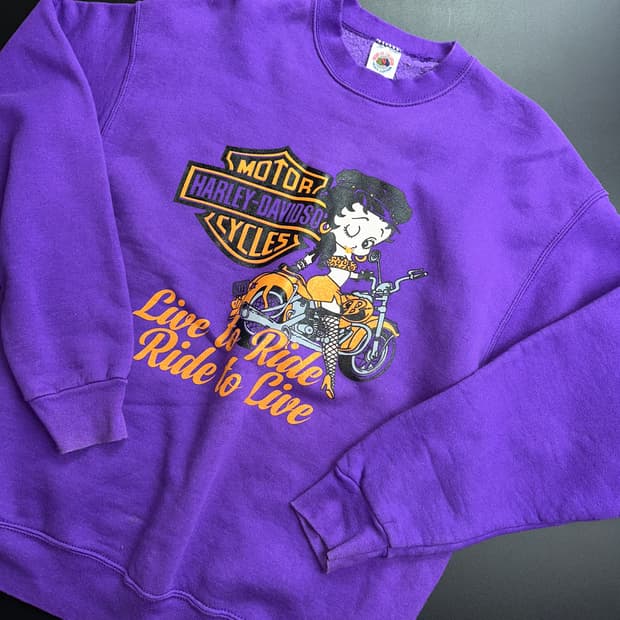 90s Harley davidson x Betty boop