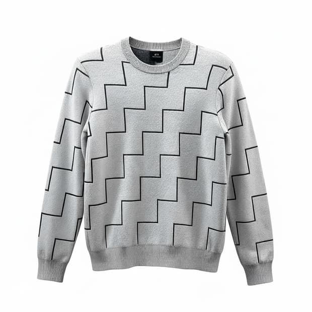 A/X 아르마니 익스체인지 미니멀 패턴 니트 지그재그 디테일 그레이