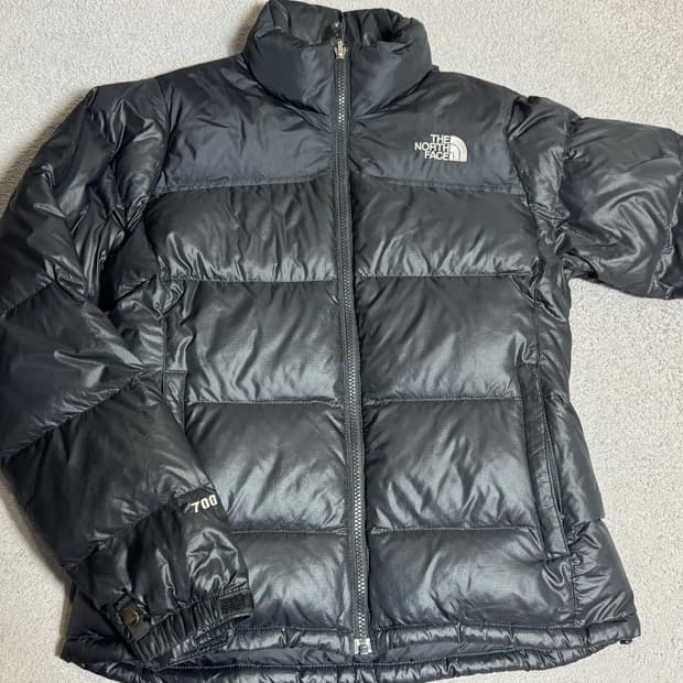 여 80-85 S 노스페이스 눕시 블랙 700필 구스다운 패딩 