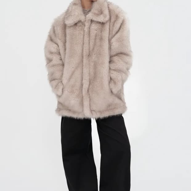 밀로우먼 버클 헤어 롱 퍼자켓 s