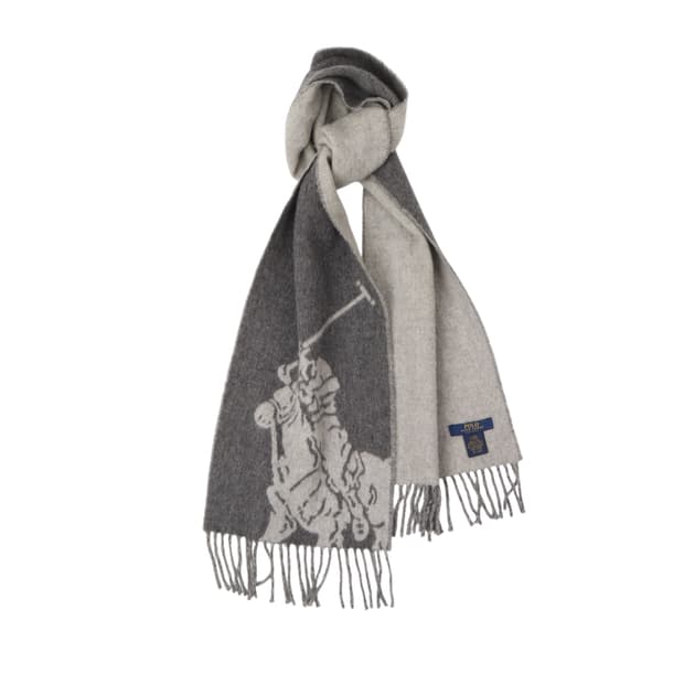 폴로 랄프로렌 2way 빅포니 그레이 울 머플러