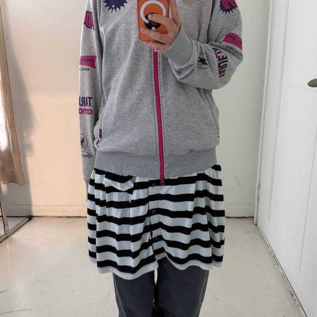 일본빈티지 아디다스 유니크 후드집업