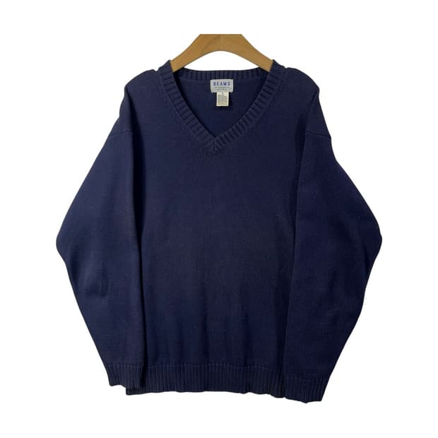 [Beams] 빔즈 브이넥 코튼 니트