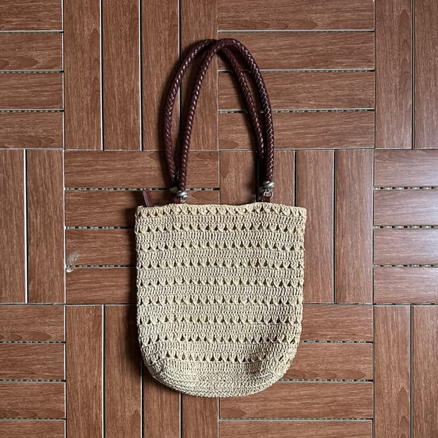 Talbots crochet shoulder tote bag