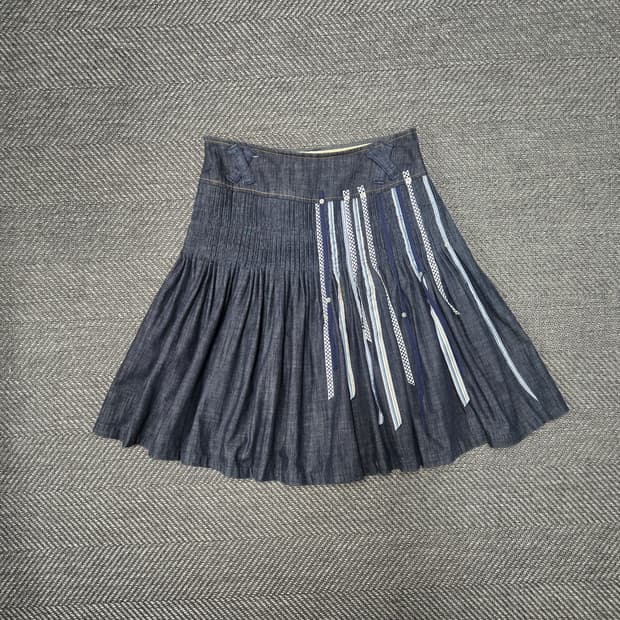 오일릴리 Oilily 플리츠 데님 스커트