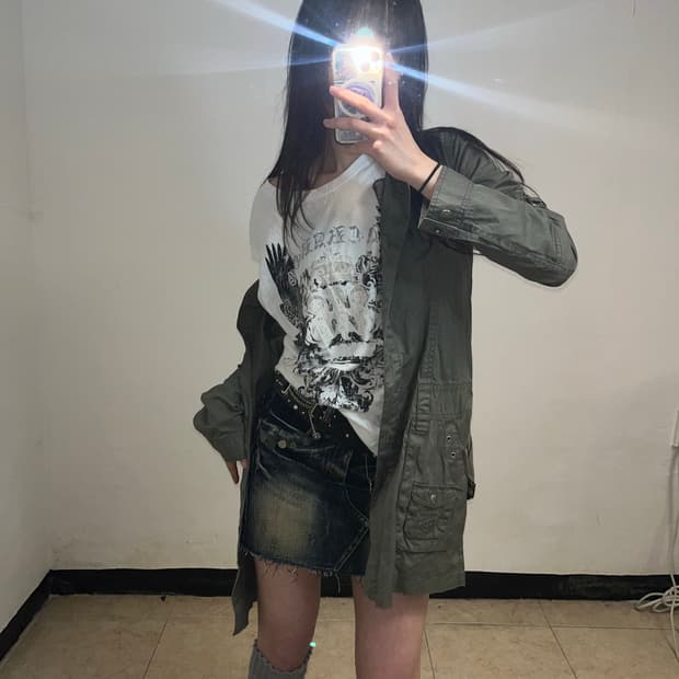 TBJ jeans 그런지 카키 야상 자켓