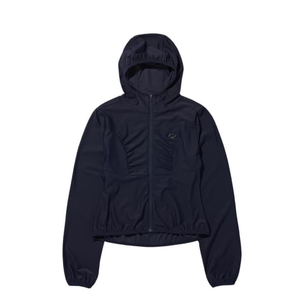 미스치프 후드 와플 집업 네이비