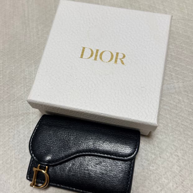 디올 새들 카드지갑 블랙
