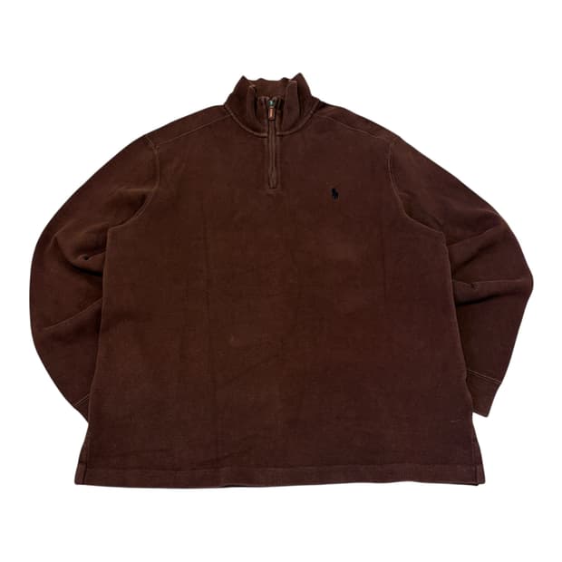 폴로 랄프로렌 초코브라운 반집업 니트 집업