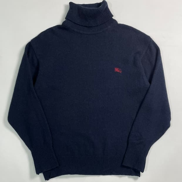 90s 버버리 터틀넥 울 니트 