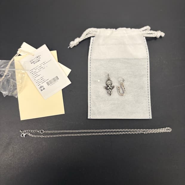 폴리테루 베이비엔젤 펜던트+ 삼오세공 말발굽 펜던트 + 체인